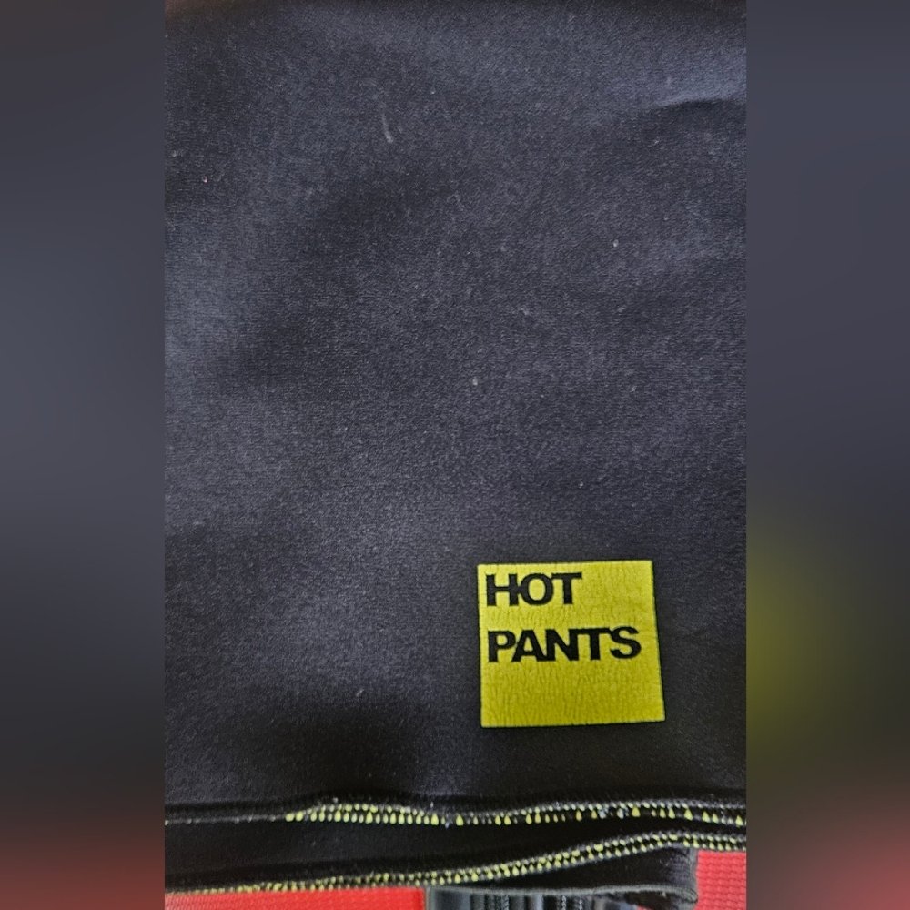 Pre Owned Black Hot Pants with Yellow Label